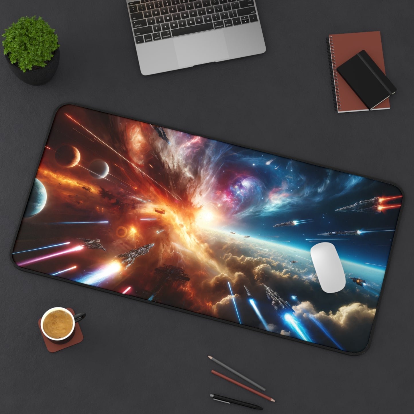 Epic Space Battle Gaming Desk Mat - 31.5"x15.5"