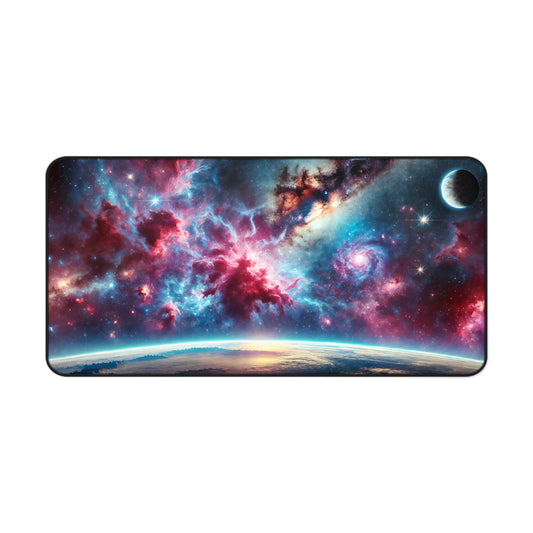 Cosmic Swirl Nebula Desk Mat - 31.5x15.5 Inch Neoprene Gaming and Office Mat