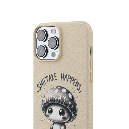 Shiitake Happens Biodegradable Phone Case - Eco-Conscious Art for iPhone 13 & Samsung S22 Series