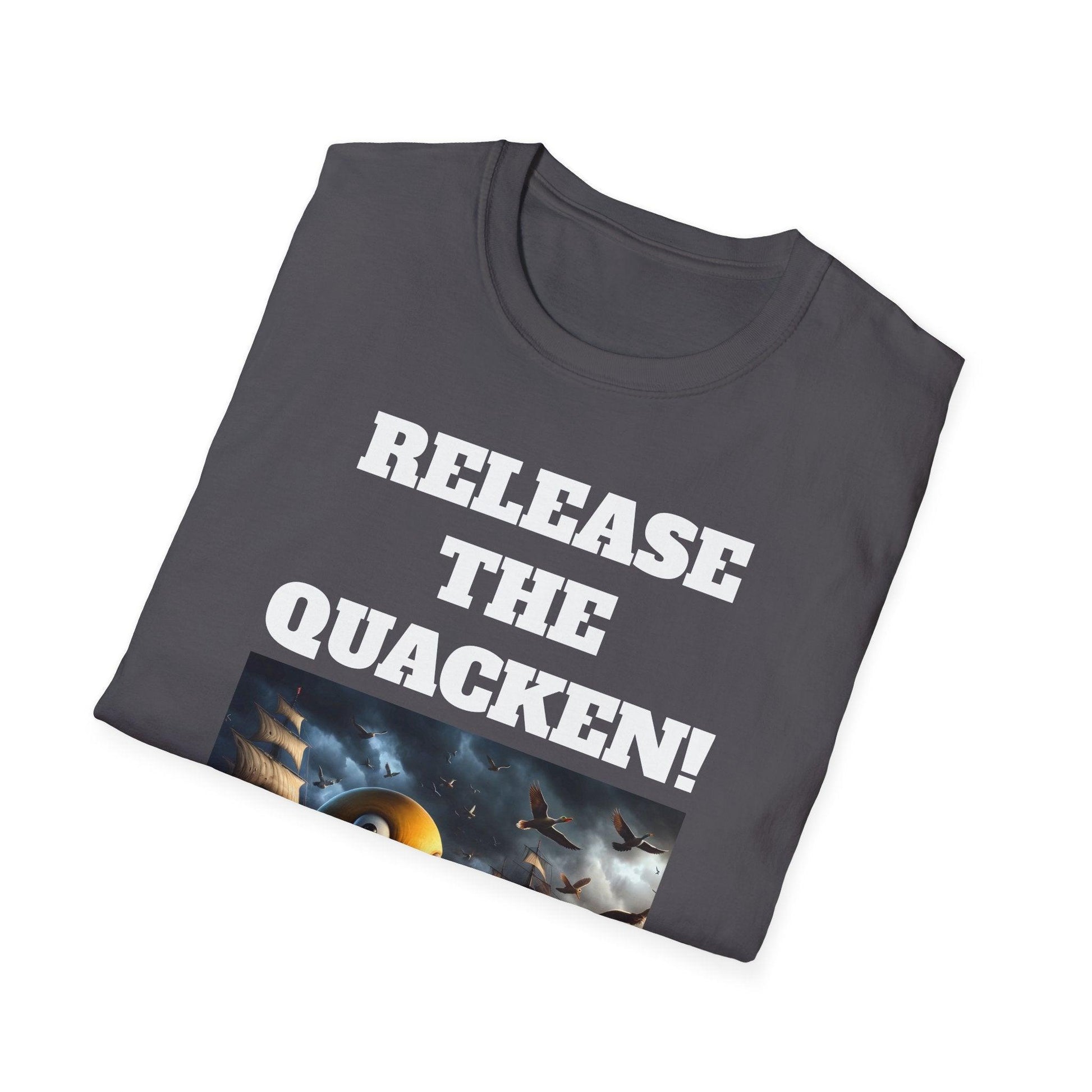 Release the Quacken! Epic Duck Octopus T-Shirt, Nautical Adventure Sea Monster Tee, Humorous meme wear shirt - Shiitake Products