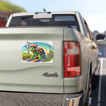 Funny Speeding Turtle Magnet - 7.5x4.5 Durable Vinyl Car Magnet - Perfect for Metal Surfaces - Weatherproof & UV Resistant Magnet