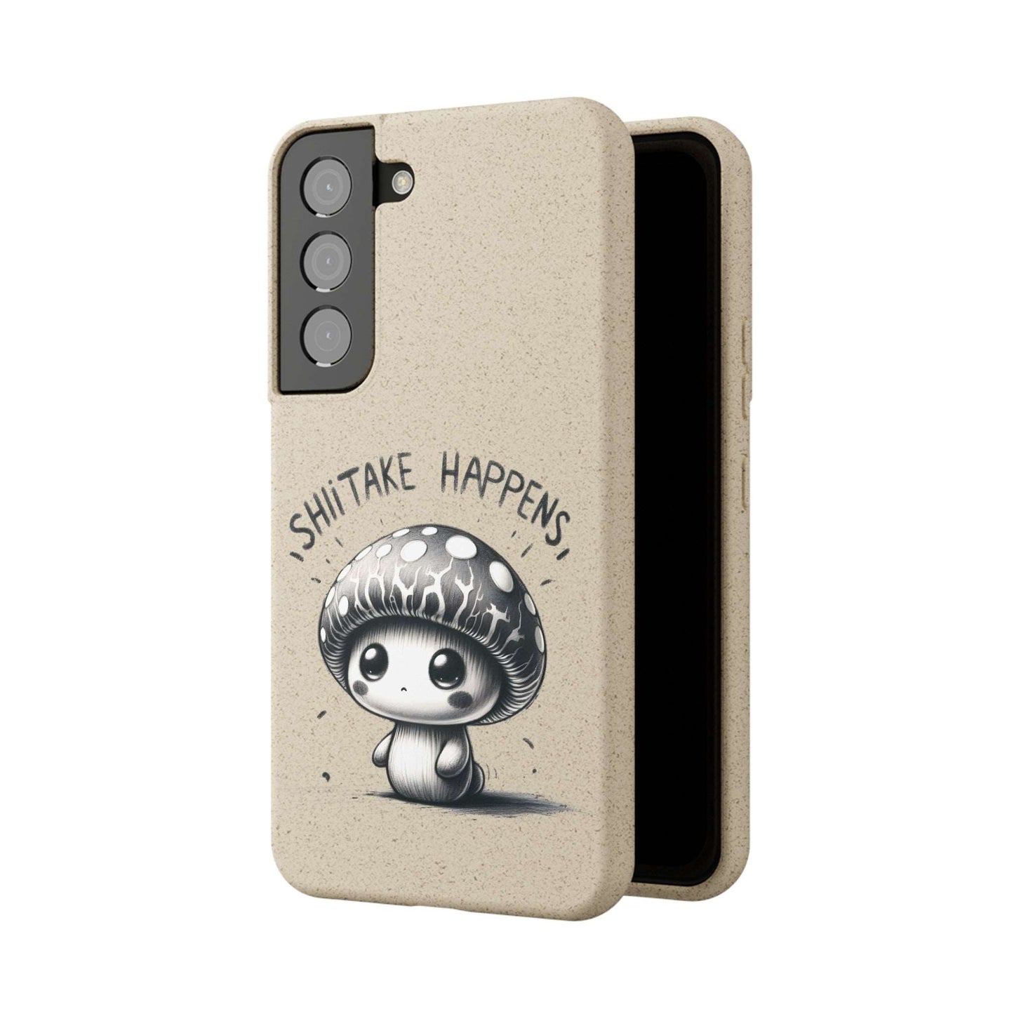 Shiitake Happens Biodegradable Phone Case - Eco-Conscious Art for iPhone 13 & Samsung S22 Series