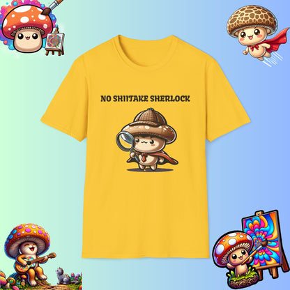 No Shiitake Sherlock - quirky mushroom t-shirt