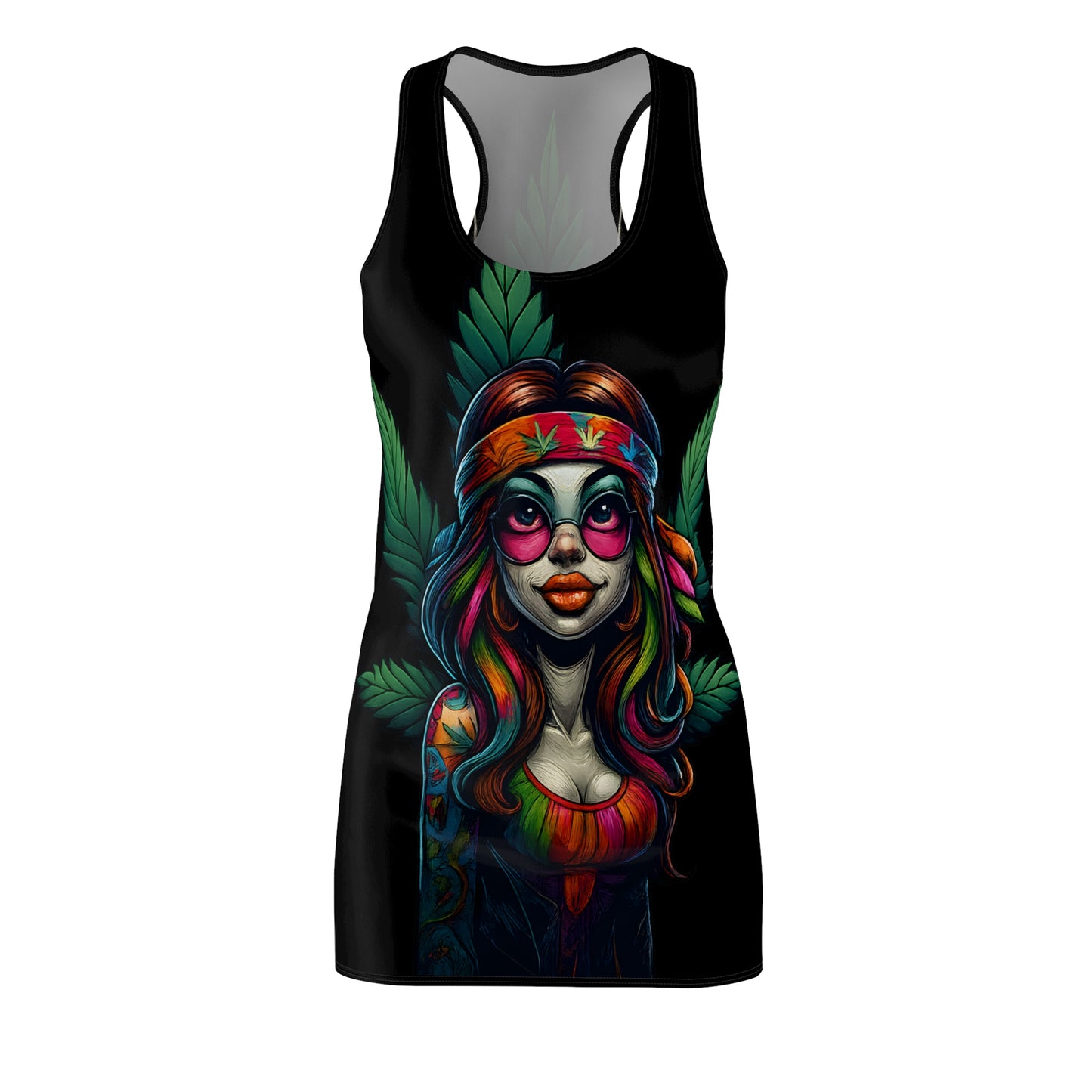 Psychedelic Goddess Racerback Dress – Shiitake Edition
