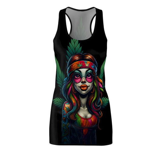Psychedelic Goddess Racerback Dress – Shiitake Edition