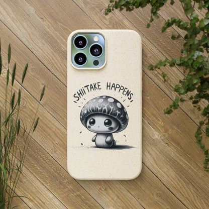 Shiitake Happens Biodegradable Phone Case - Eco-Conscious Art for iPhone 13 & Samsung S22 Series