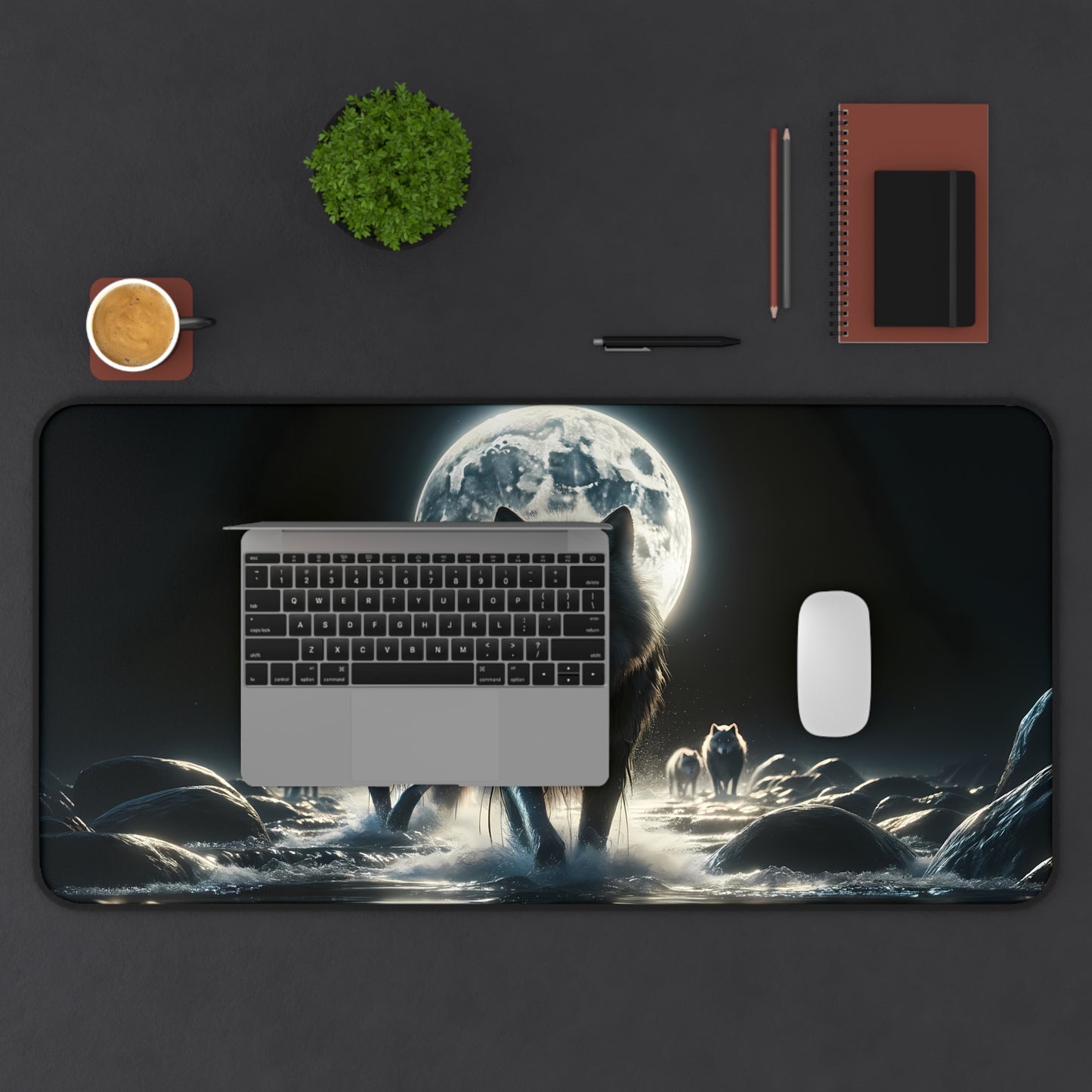 Lunar Howl: Midnight Pack Gaming Desk Mat (31.5"x15.5")