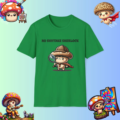 No Shiitake Sherlock - quirky mushroom t-shirt