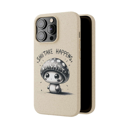 Shiitake Happens Biodegradable Phone Case - Eco-Conscious Art for iPhone 13 & Samsung S22 Series