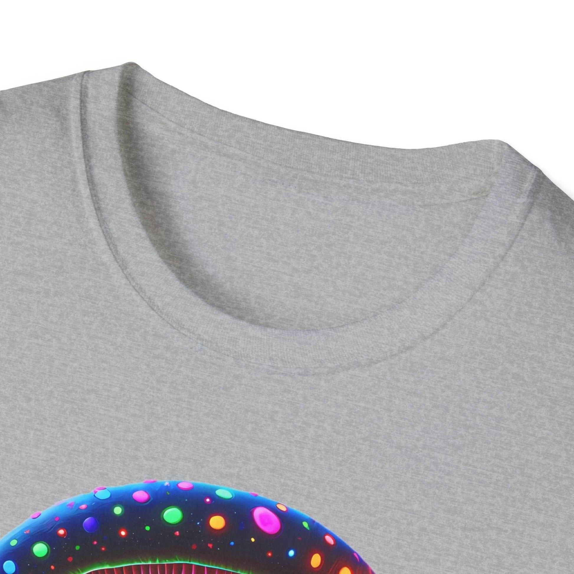 Psychedelic Rainbow Mushroom T-Shirt - Vibrant Trippy Art Tee for Festivals, Rave Wear, Unisex Psychedelic Clothing