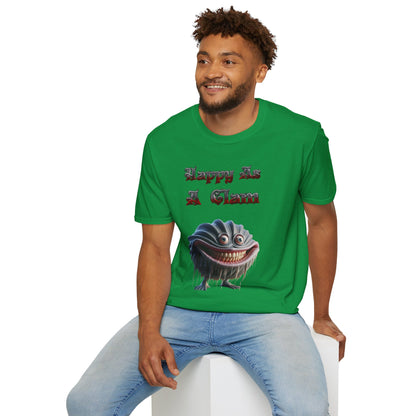 Grinning Clam Graphic Tee - Happy As A Clam