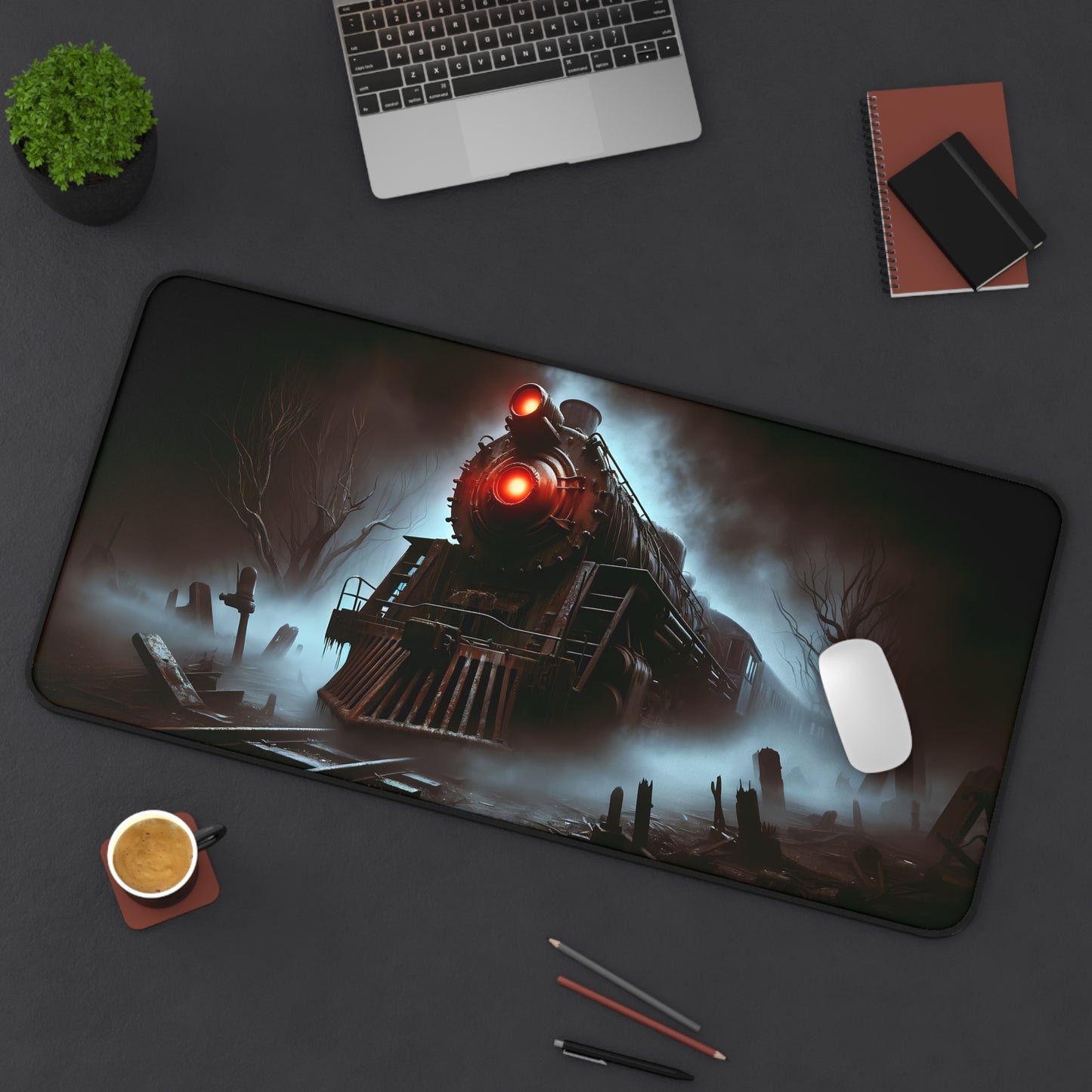 Eerie Express: Haunted Train Gaming Desk Mat (31.5x15.5)