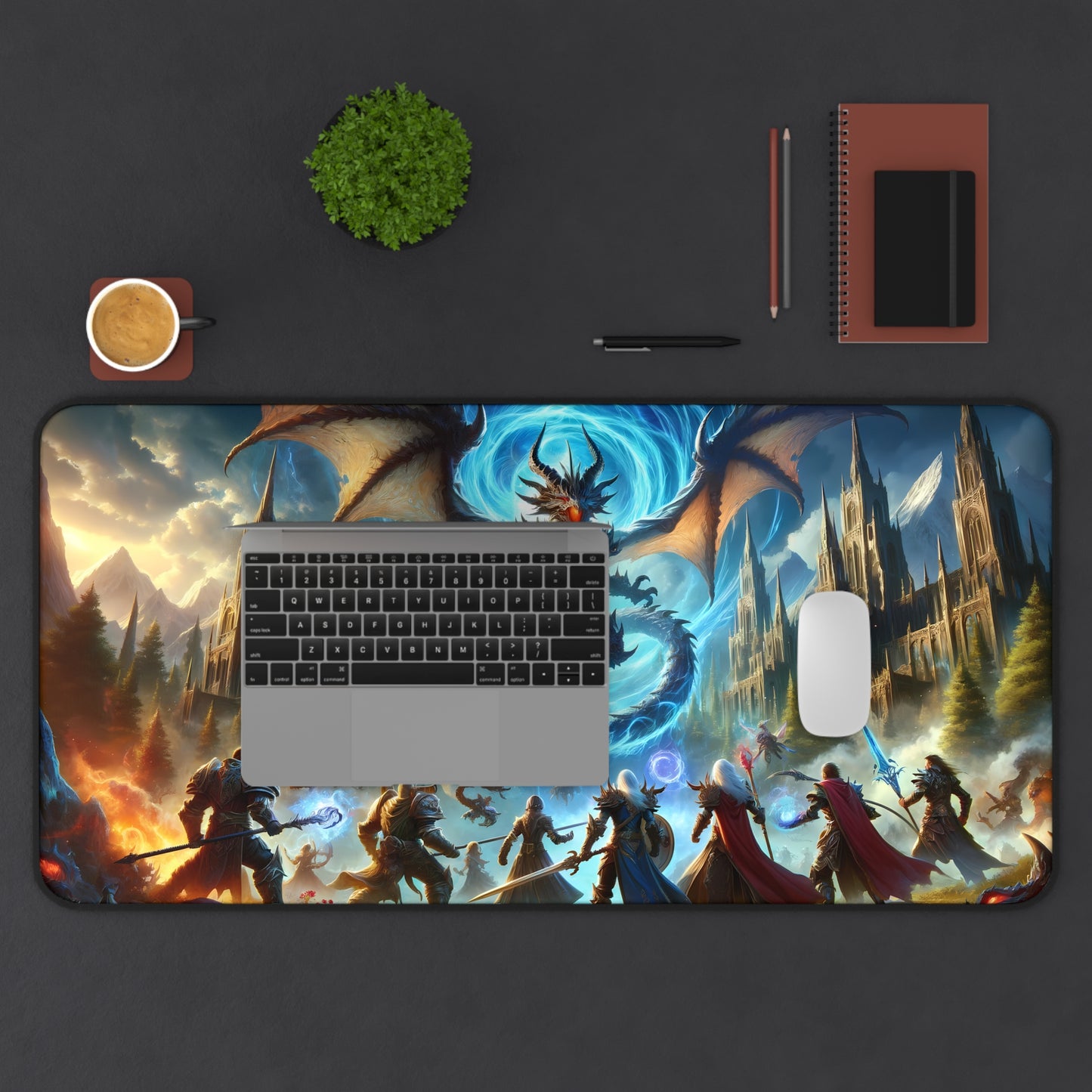 Epic Battle Fantasy MMORPG Large Desk Mat - 31.5x15.5 - immersive gaming accessory