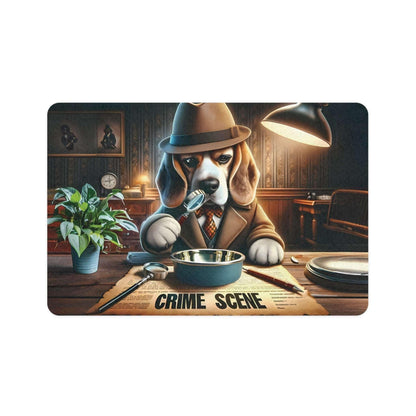 Detective Pooch's Dinner Mystery" Pet Food Mat (12x18)