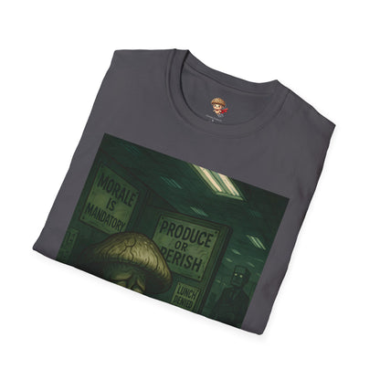 Produce or Perish – Dystopian Office Mushroom Shirt