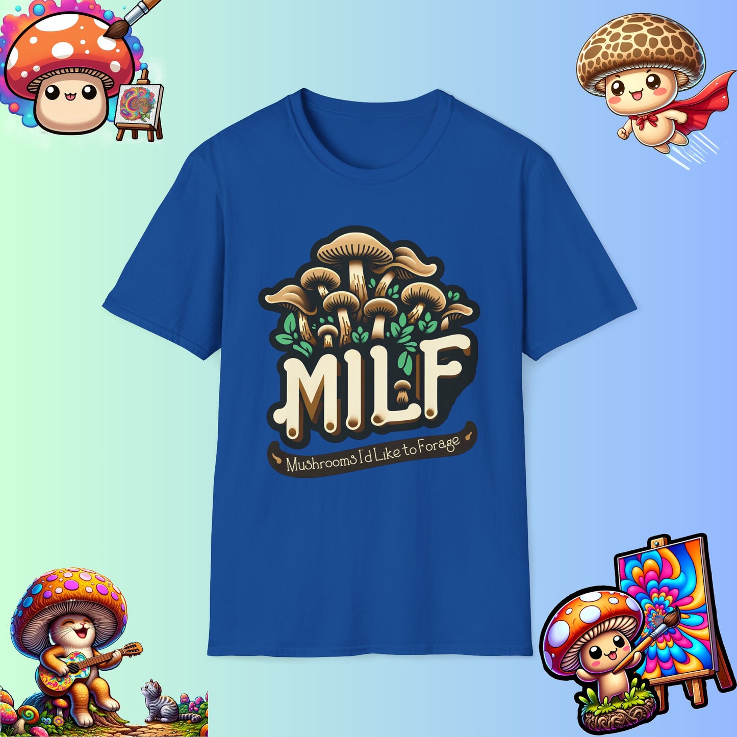 Mushroom Foraging Enthusiast T-Shirt - Unique 'MILF' Design - Unisex Tee