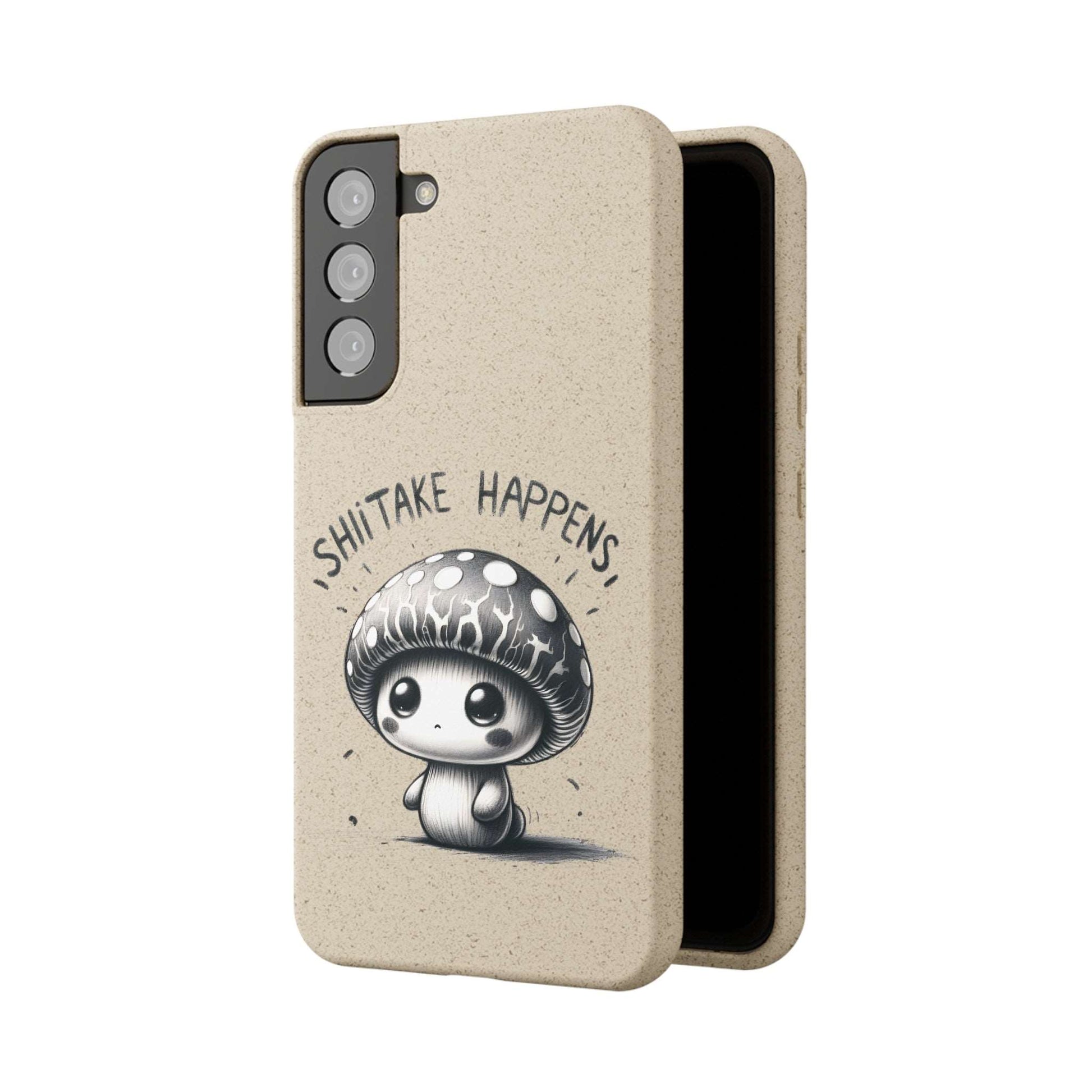 Shiitake Happens Biodegradable Phone Case - Eco-Conscious Art for iPhone 13 & Samsung S22 Series