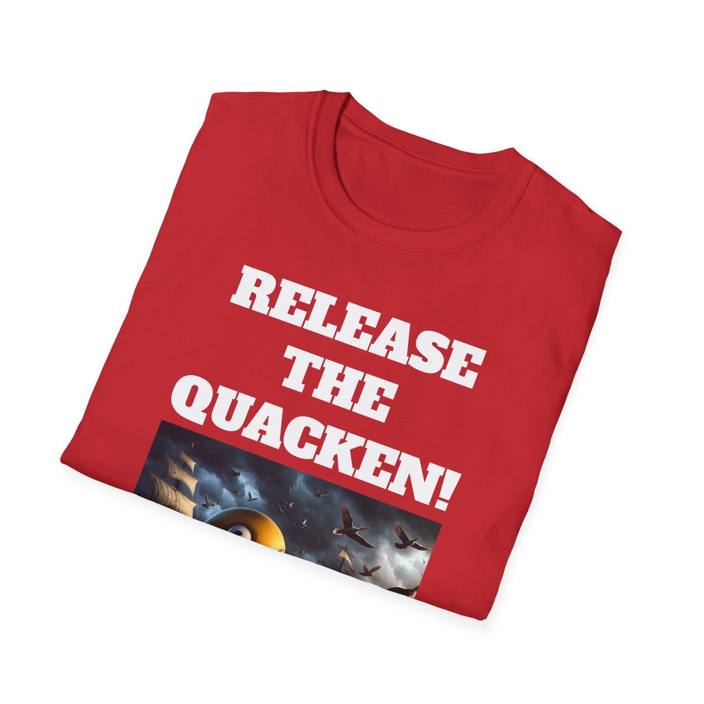 Release the Quacken! Epic Duck Octopus T-Shirt, Nautical Adventure Sea Monster Tee, Humorous meme wear shirt