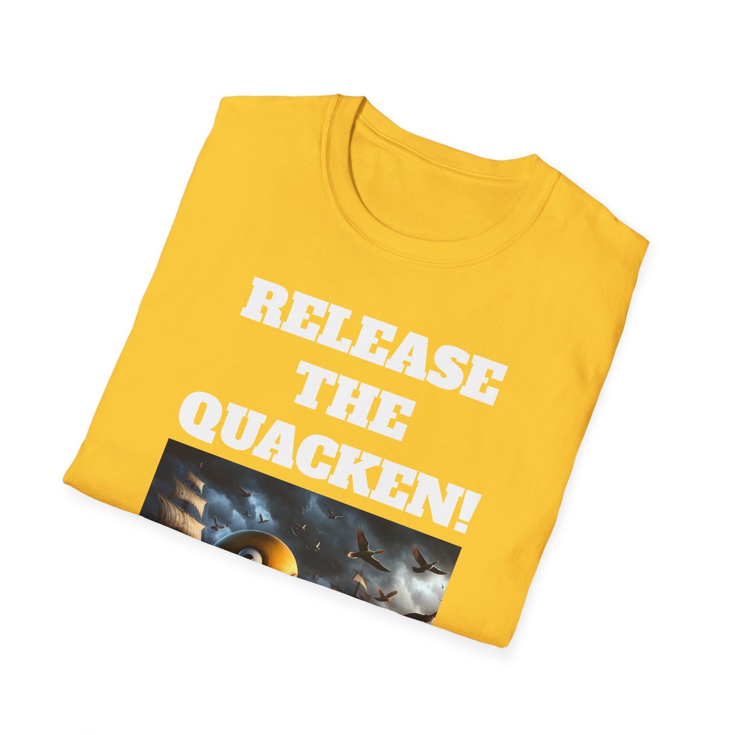 Release the Quacken! Epic Duck Octopus T-Shirt, Nautical Adventure Sea Monster Tee, Humorous meme wear shirt