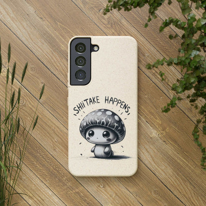 Shiitake Happens Biodegradable Phone Case - Eco-Conscious Art for iPhone 13 & Samsung S22 Series