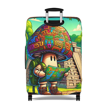 Charming Mushroom-Themed Suitcase Cover, Adorable Travel Accessory, Vibrant Luggage Protector