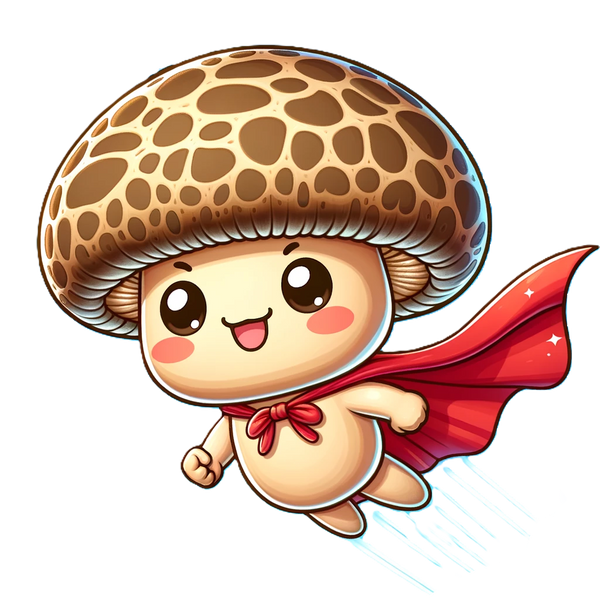 Super Hero Flying Shiitake Mushroom