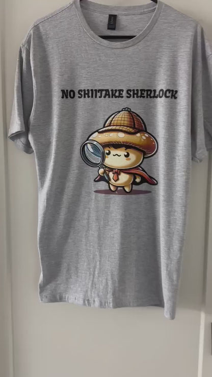 No Shiitake Sherlock - quirky mushroom t-shirt